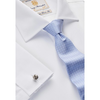 Regular Fit Double Cuff White Poplin Cotton Shirt