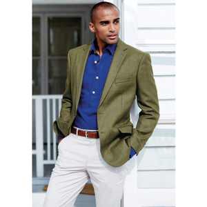 Regular Fit Helsinki Olive Check Pure New Wool Tweed Jacket