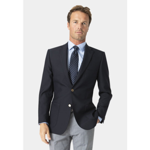 Regular Fit Henley Navy Wool Blend Blazer