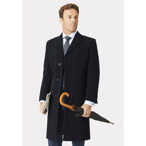 Bond Navy Wool Cashmere Overcoat