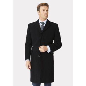Bond Black Wool Cashmere Overcoat
