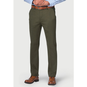 Regular Fit Olney Olive Flannel Trouser