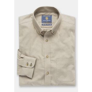Regular Fit Stone Brushed Cotton Twill Shirt