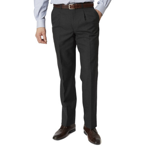 Regular Fit Charcoal Branmarket Wool Blend Trouser