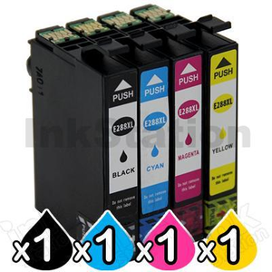 4 Pack Compatible for Epson 288XL High Yield Inkjet Cartridges Combo [1BK,1C,1M,1Y]