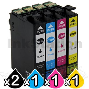 5 Pack Compatible for Epson 288XL High Yield Inkjet Cartridges Combo [2BK,1C,1M,1Y]