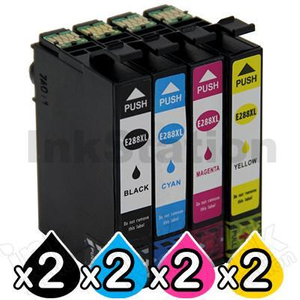 2 Sets of 4 Pack Compatible for Epson 288XL High Yield Inkjet Cartridges Combo [2BK,2C,2M,2Y]