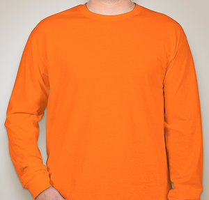 Gildan 100% Cotton Long Sleeve T-shirt - Safety Orange