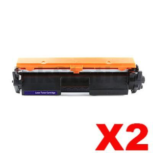 2 x HP CF217A (17A) Compatible Black Toner Cartridge - 1,600 Pages