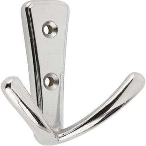 Modern Design Polished Chrome Wide Double Robe Hook - Wall/Door Mountable - Decohooks