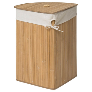Saroma Corner Bamboo Laundry Hamper - Natural