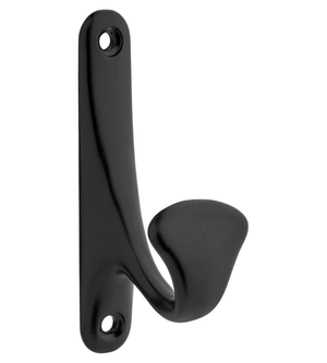 Black Curved Decorative Single Hook - Wall/Door Mountable - Decohooks