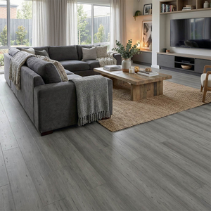 Solid Stone Grey Strand Woven 135mm Uniclic® BONA Coated Bamboo Flooring 1.5m²