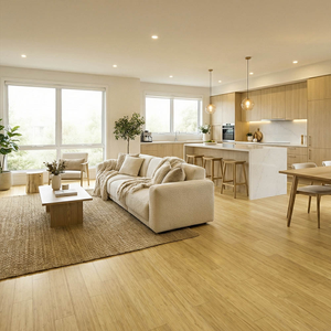 Solid Natural Strand Woven 125mm Click BONA Coated Bamboo Flooring 2.29m²