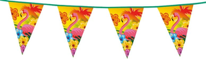 Aloha Flamingo Triangle Plastic Bunting 6m