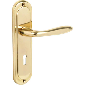 Mocho Lever Lock Gold Door Handle - Brass (Pair)