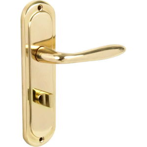 Mocho Lever Bathroom Gold Door Handle - Polished Brass (Pair)