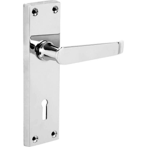 Polished Chrome Victorian Lever Lock Door Handle - Pair - Designer Levers