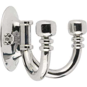 Ball End Double 'U' Shape Robe Hook - Polished Chrome - Wall/Door Mountable - Decohooks