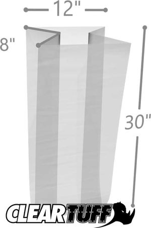 12" x 8" x 30" 3 Mil Gusseted Poly Bags
