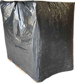 51" x 49" x 85" 2 Mil Black UVI Plastic Pallet Covers