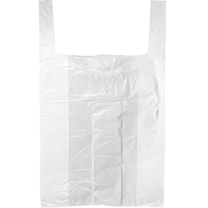 White T-Shirt Bags High Density 18" x 8" x 28"