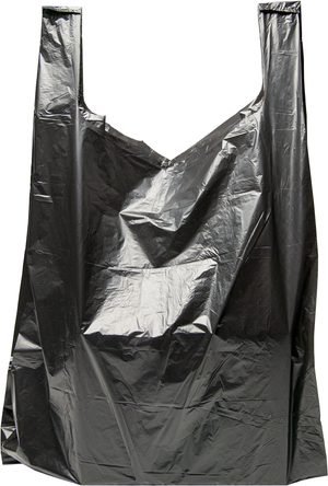 Black T-Shirt Bags High Density 18" x 8" x 28"