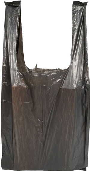 Black T-Shirt Bags High Density 6" x 3" x 12"  0.65 Mil