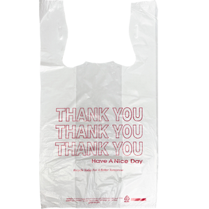 11.5" x 6.5" x 21" Thank You Carry Out Grocery T-Shirt Bags 0.60 Mil