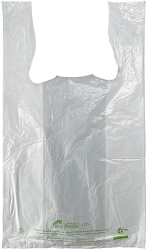 Green High Density T-Shirt Bags 0.65 Mil 11.5" x 6.5" x 21"