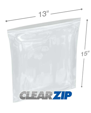 13" x 15" Clearzip® Locking Top Bags 4 Mil
