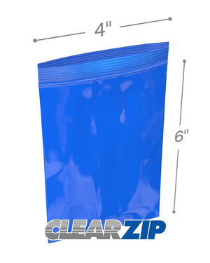 4" x 6" 2 Mil Blue Reclosable Bags