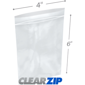 4" x 6" Clearzip® Locking Top Bags 4 Mil