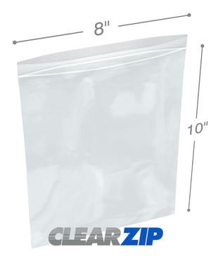 8" x 10" Clearzip® Locking Top Bags 1.25 Mil