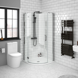Apollo 800x800mm Frameless Single Door Quadrant Enclosure Left Hand