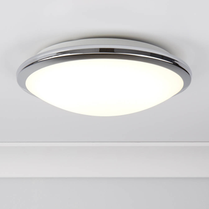 Searchlight Chrome LED Flush Light with Frosted Glass Shade