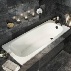 Aurora 1600 x 700mm 2TH Steel Enamel Bath