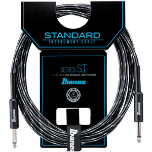 Ibanez SI10 CCT Woven Guitar Cable w/ 2 Straight Plugs - 10ft (Charcoal Grey)