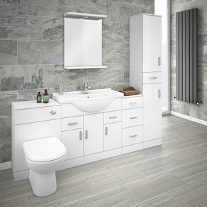 Cove 2020mm Bathroom Furniture Pack (High Gloss White - Depth 330mm)