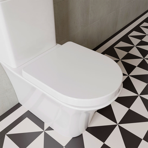 Croydex Flexi-Fix Eyre D-Shape White Anti-Bacterial Toilet Seat with Soft Close and Quick Release