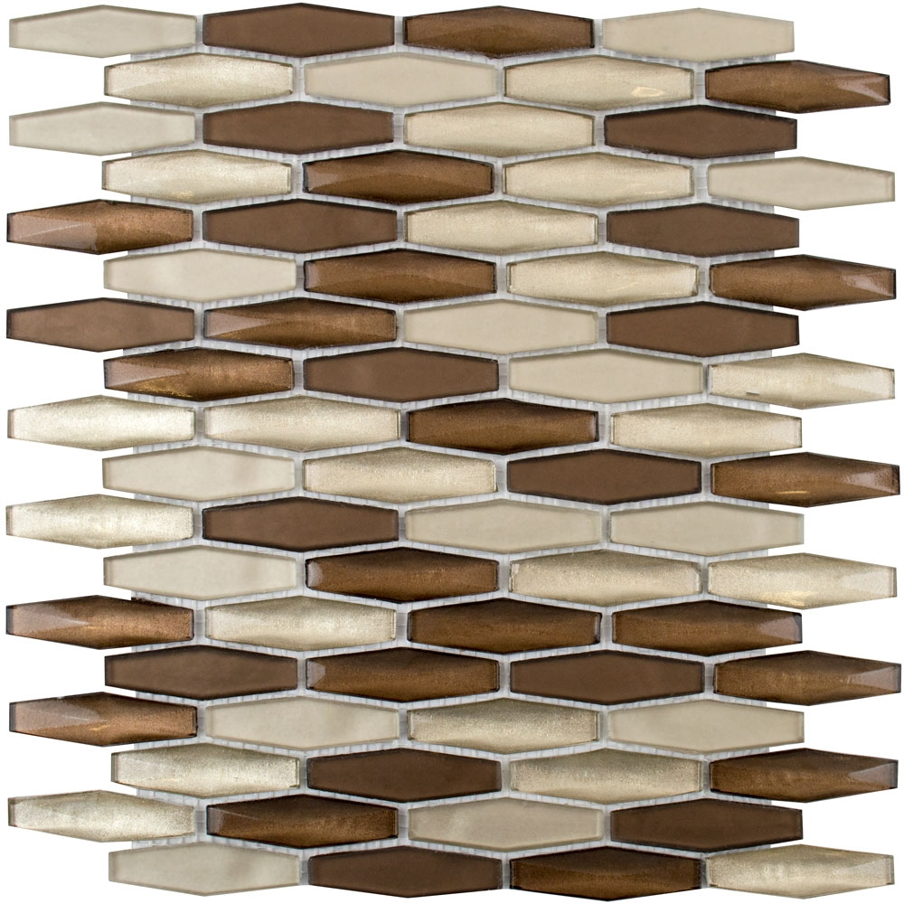 Lozenga Copper Luxe Mosaic Tiles