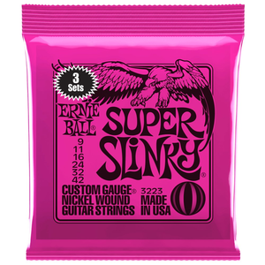 Ernie Ball Super Slinky Nickel Wound Electric Guitar Strings 3-PACK - (9-42)