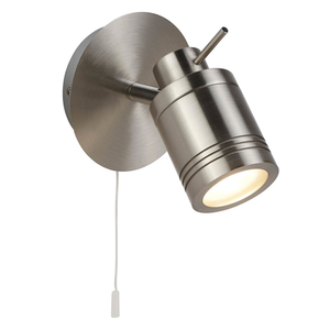 Searchlight Samson Satin Silver Adjustable Wall Spotlight