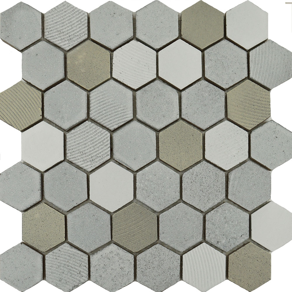 Tephra Dusted Moon Hexagon Mosaic Tiles