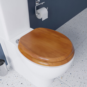 Croydex Flexi-Fix Davos Antique Effect Solid Pine Anti-Bacterial Toilet Seat