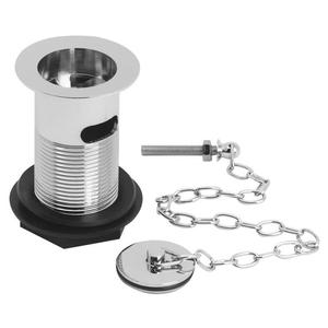 Bayswater Slotted Basin Waste with Brass Plug &amp; Link Chain