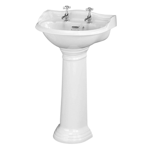 Bayswater Porchester Traditional 2TH Basin &amp; Full Pedestal 600mm Basin