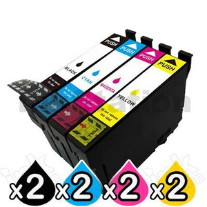 8 Pack Compatible for Epson 702XL High Yield Inkjet Cartridges Combo [2BK,2C,2M,2Y]