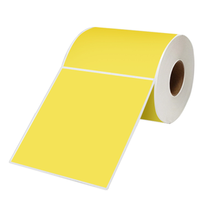1 Roll 100mm X 150mm Perforated Direct Thermal Labels Yellow - 350 Labels per Roll