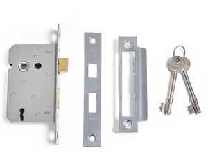 3 Lever Sashlock - UKCA/CE Certified - Fire Tested - 64mm - Polished Chrome - Security Solutions